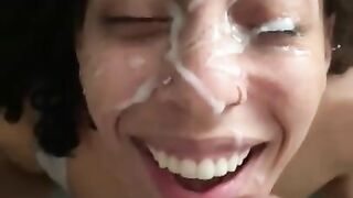 Sexy Slut Frecklemonade Can Take A Facial (Cumpilation)