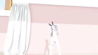 MMD lo chan, shake it - hentai mmd dance, playboy costume, blue hair edit, smixix