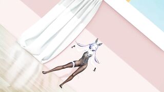 MMD lo chan, shake it - hentai mmd dance, playboy costume, blue hair edit, smixix