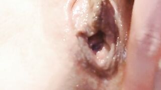 Closeup of CUM Dripping out of my Wet PUSSY