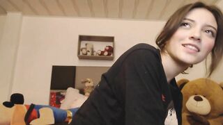 Sexy skinny otaku camgirl with an angelic face feels very horny