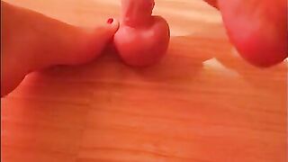 Feet fetish - girl play foot Big cock