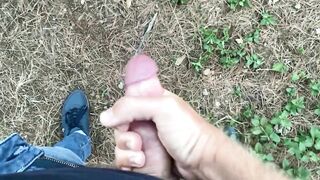 A dick got up in the forest, I had to jerk off so as not to tear my pants