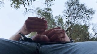 A dick got up in the forest, I had to jerk off so as not to tear my pants