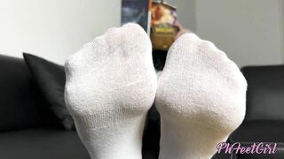 White ankle socks removal for my feet addicted fans