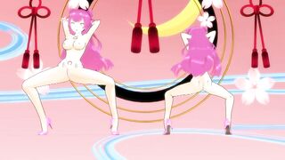 【MMD】Pink girl - Une Une dance 2【R-18】