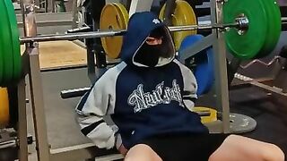 Huge cock in the gym