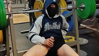 Huge cock in the gym