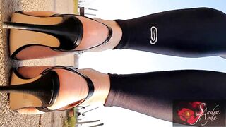 Sandra Jayde 20-03-22 Walking in spandex legging and leather high heels like a real whore trailer