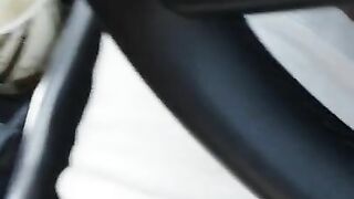 Step mom hand slip and stuck under step son pants making him cum in the car