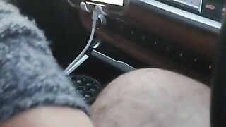 Step mom hand slip and stuck under step son pants making him cum in the car