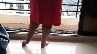 Indian wife naked on the balcony