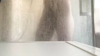 Moaning, horny in the shower