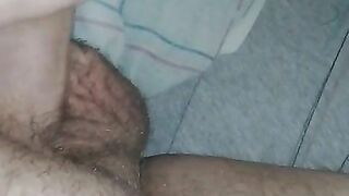 Sensually rubbing my cock