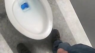 Busy restroom pee