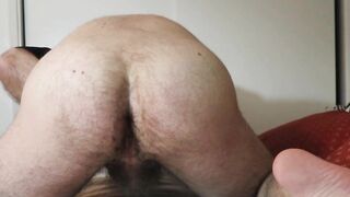 BWC Hairy Asshole Show Shaking Booty and Dildo Play