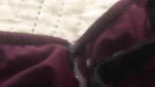 Cum on girlfriend’s panties almost caught