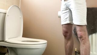 Masturbating to cumshot.. horny, big dick straight guy with uncut dick jerks