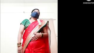 Marathi Divya aunty on Red saree Sexy look