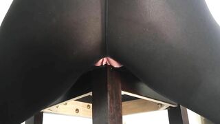 Horny BBW Humps Chair in Ripped Leggings w/ Full Bladder Squirting Pee to Orgasm Part 2 of 2