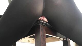 Horny BBW Humps Chair in Ripped Leggings w/ Full Bladder Squirting Pee to Orgasm Part 2 of 2