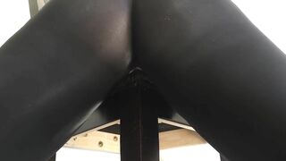 Horny BBW Humps Chair in Ripped Leggings w/ Full Bladder Squirting Pee to Orgasm Part 2 of 2