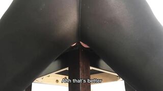 Horny BBW Humps Chair in Ripped Leggings w/ Full Bladder Squirting Pee to Orgasm Part 2 of 2