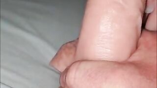 Fucking my thick white cock dildo fantasizing about being fucked by my husband and another man!