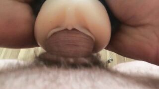 Close view. PUssy doll fuck. Premature ejaculation