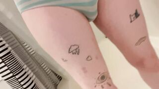 trans girl peeing in cute panties