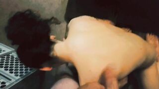 Wife sucking cock and playing with her pussy