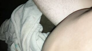 Petite little slut girlfriend loves to cheat & swallow cock while Boyfriend is asleep pt.2