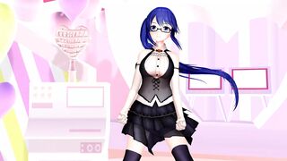 No me importa, Kagura Suzu - VTuber mmd Undress blue hair color edit smixix