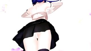 No me importa, Kagura Suzu - VTuber mmd Undress blue hair color edit smixix