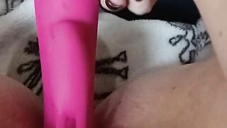 Amateur masturbating with rabbit and buttplug