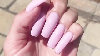 Talyns long light pink nails