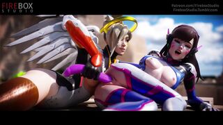 Overwatch Mercy & D.Va Dildo Cum Twitch **firebox Studio** Blizzard