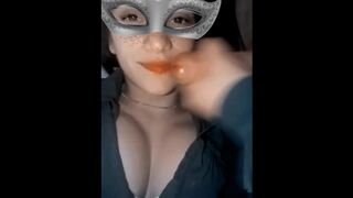 Cum on Girlfriend Face with Instagram Filter!