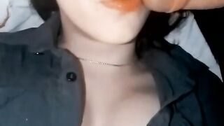 Cum on Girlfriend Face with Instagram Filter!