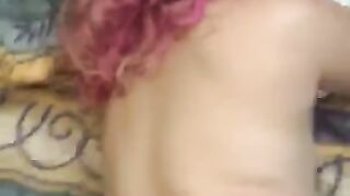 Cheating Thot W/ Pink Hair Gets Cheeks Clapped. says Dick is better than her Bf.