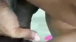 Making her pussy wet with the tip of my dick