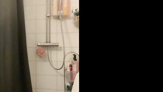 REAL Ameture Swedish girl showering her BIG ASS and BIG TITS