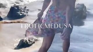 Erotic Medusa Strips and skinny dips at the Beach