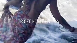 Erotic Medusa Strips and skinny dips at the Beach