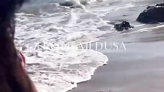 Erotic Medusa Strips and skinny dips at the Beach