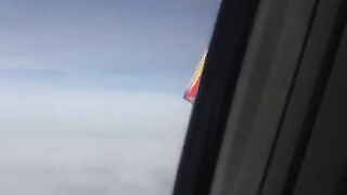 Airplane SLUT!! Public masturbation