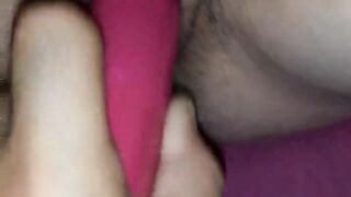 my slut stuffs her big dildo into her wet pussy