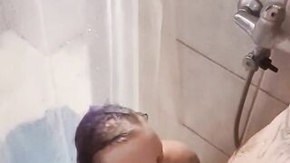 Surprise blowjob in the shower for my man