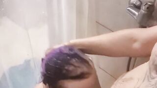 Surprise blowjob in the shower for my man