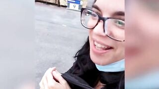 Another blowjob in public store with a facial and cum walk!!